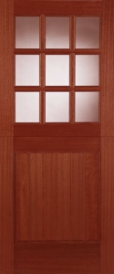 Solid Hardwood Stable 9 Light External Door